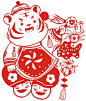 虎年春节剪纸，愿你鸿运当头