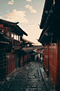 古老的,街道,丽江,垂直画幅,美国,建筑,无人,户外,都市风景,亚洲