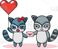 动物,动画片,可爱的,请柬,纯种犬,信封,小的,爱,相伴,复古