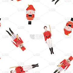胡桃钳,冬天,水彩画,华丽的,纺织品,壁纸,现代,复古,绘制