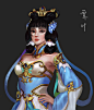 蓝色美女
