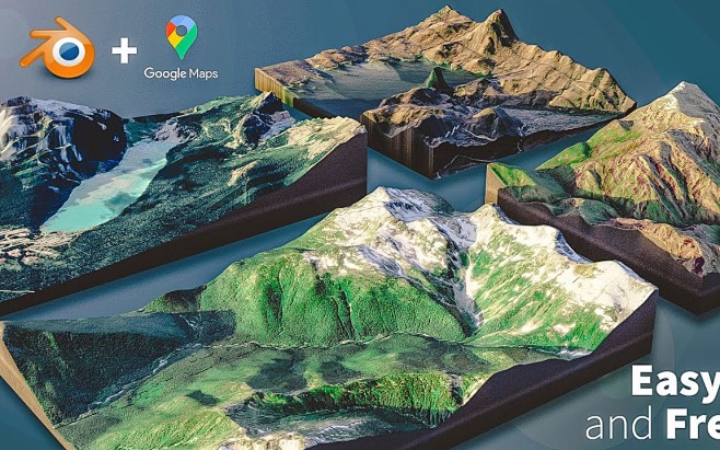 使用Google Maps和Blende...