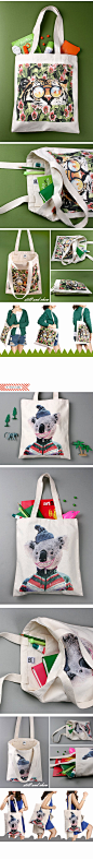 韩国正品stillandchew动物潮人创意帆布手提大单肩包购物包环保袋-淘宝网