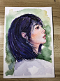 水彩手绘人物插画