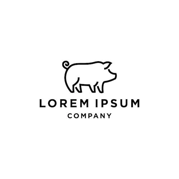 猪标志logo矢量图设计素材-花瓣网
