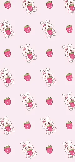 兔子蜜糖兔插画卡通壁纸-04