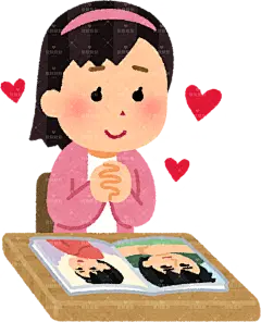 一位女性完全被一位男明星的写真集迷住