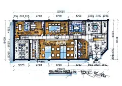 室内考研快题｜办公空间｜平面上色02 : 平面： ：木制地板上色，注意不要涂到家具上。也可以用彩铅，彩铅上色更加透气哦！ ：地板砖统一上色，不需要铺满，沿着墙体和家具勾一圈 ：最后统一上色家具，但是不要涂满，选择比较淡的颜色，用0.1的笔加一