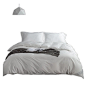 美式风格简约纯色白色床上四件套素色床单式全棉酒店风格床品套件-淘宝网