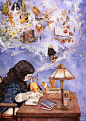 #温暖了一世界#韩国插画家AEPPOL的生活场景画作森林女孩日记」
