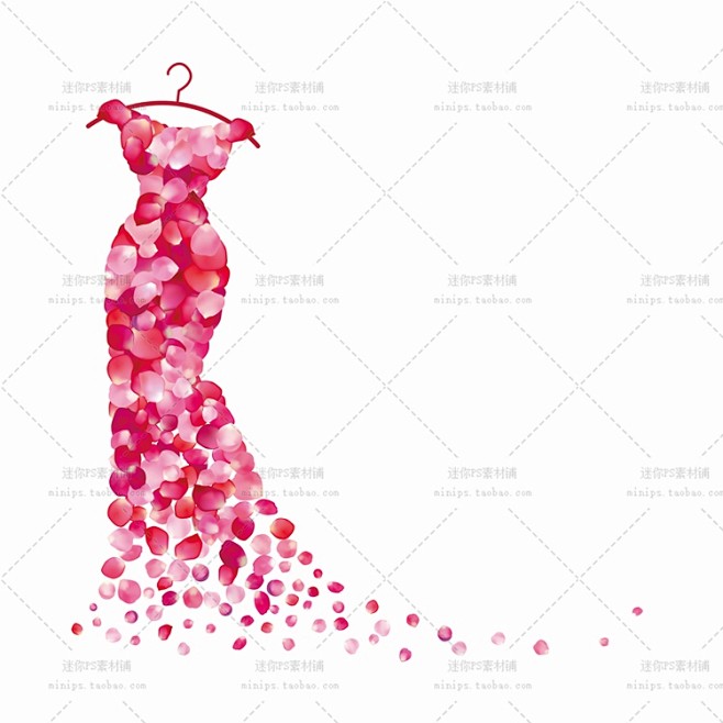514号玫瑰花瓣组合礼物裙子家庭婴儿海报...