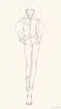 线稿分享 ​（作者：玄月仔  ） （转）via @服装设计手绘手稿 ​ ​​​​