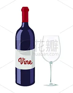 玻璃杯,酒瓶,一个物体,矢量,绘画插图,饮料,传统,葡萄酒,空的