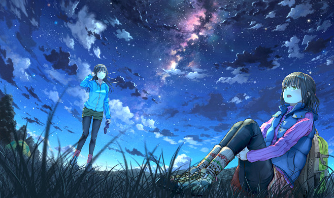 动漫2503x1491天空动漫夜间动漫女...