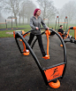 Redesigned outdoor gym equipment at Rockingham Road Pleasure Park, Kettering