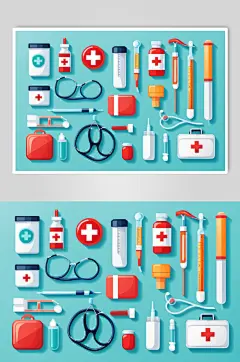 AI数字艺术医疗器械用品合集插画