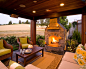 Elegant patio photo in Portland with a fire feature