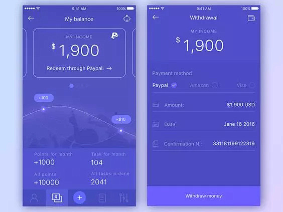 一组简洁大方的金融财经APP UI设计