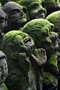 Laughing buddha statues in Kyoto, Japan