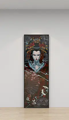 日式女生长挂画一