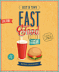 Vintage Fast Food Poster. Vector illustration._Yestone