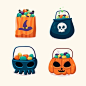Hand drawn style halloween bag collection