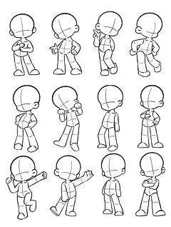 1000＋Q版人物站姿线稿合集参考