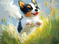 手绘猫咪小狗插画卡通动物卡通猫狗