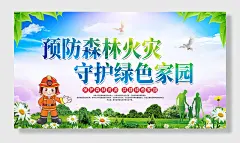 预防森林火灾森林防火口号展板消防安全