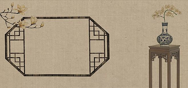 淘宝唯美素雅国风百搭促销海报背景图片素材