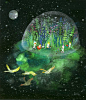 Aaron Piland和Ayumi Kajikawa天境的花园插画欣赏 清新 宇宙 唯美 可爱 儿童插画