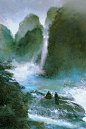 高山流水_RedMatcha__插画师作品_涂鸦王国gracg.com