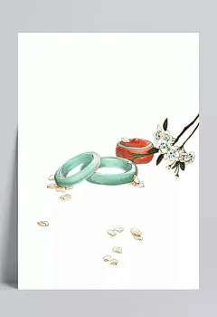 手绘翡翠玉镯逼真|翡翠,玉镯,逼真,卡通元素,手绘/卡通