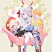 #オリジナル  - やみや的插画 - pixiv : 白髪ジト目ロリ子ちゃんSkebにて納品させていただいたイラストです。うさ耳の子以外は、今回のクライアントであるによりさん(https://www.pixiv.net/users/432180)のオリ