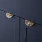 Brass Gold Leaf Design Cabinet Handles Invisible Drawer Pulls image 0
