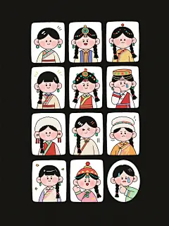 AIGC分享（附描述词）-九宫格表情包绘制