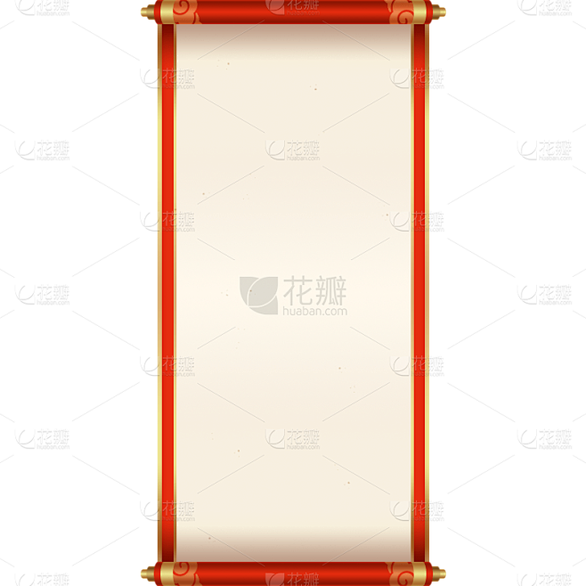 年货节电商促销活动中国风中式插画卷轴素材...