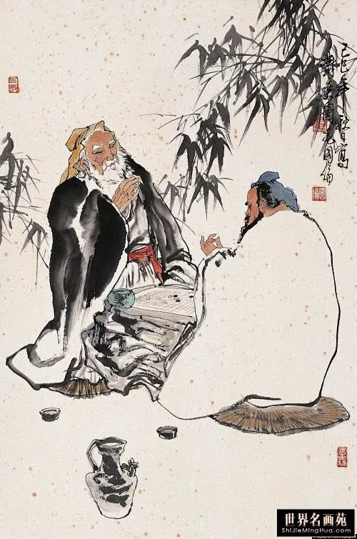 古代围棋对弈图-花瓣网