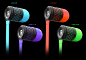 Stellar 8 - Earbuds : These are concept earbuds I created to explore in more detail the fashion aspects of what earbuds could be with a special emphasis on color and geometry. Simplicity vs complexity.