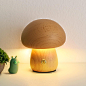 创意ins实木蘑菇小夜灯氛围灯床头灯摆件榉木儿童LED台灯女生礼物-淘宝网