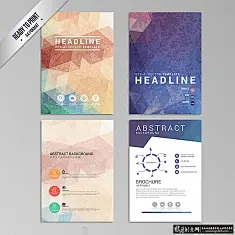 水彩背景矢量图 潮流时尚背景 几何背景 创意贺卡片 炫彩背景 促销宣传单背景 DM单模板