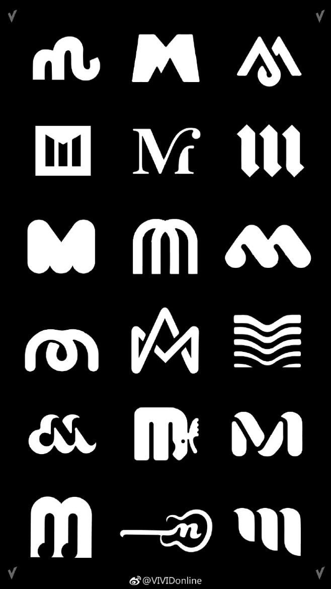#图形设计# 18个M字母设计 ​​​​