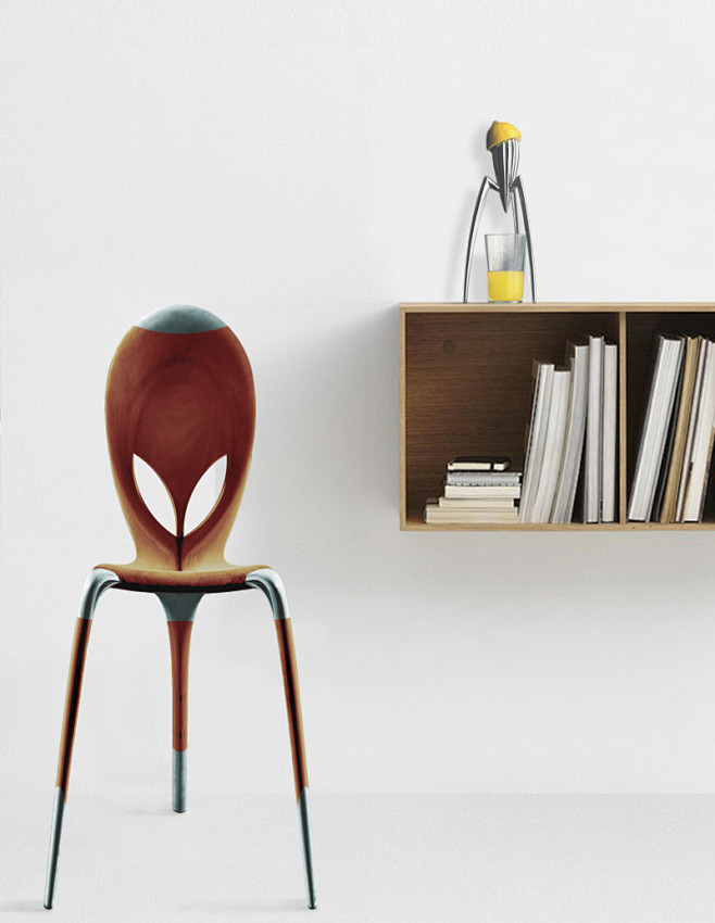 “火星人”椅，金属原木材质，灵感来源于P...