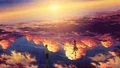 云水校服阳光动漫男孩skyscapes反射动漫女孩的天空原创角色 - 壁纸（#2888113）/ Wallbase.cc