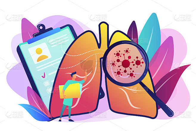 肺癌概念矢量插图。