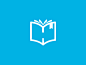 Library Logo "H" logo mark library book h bookmark page pages flat blue negative space