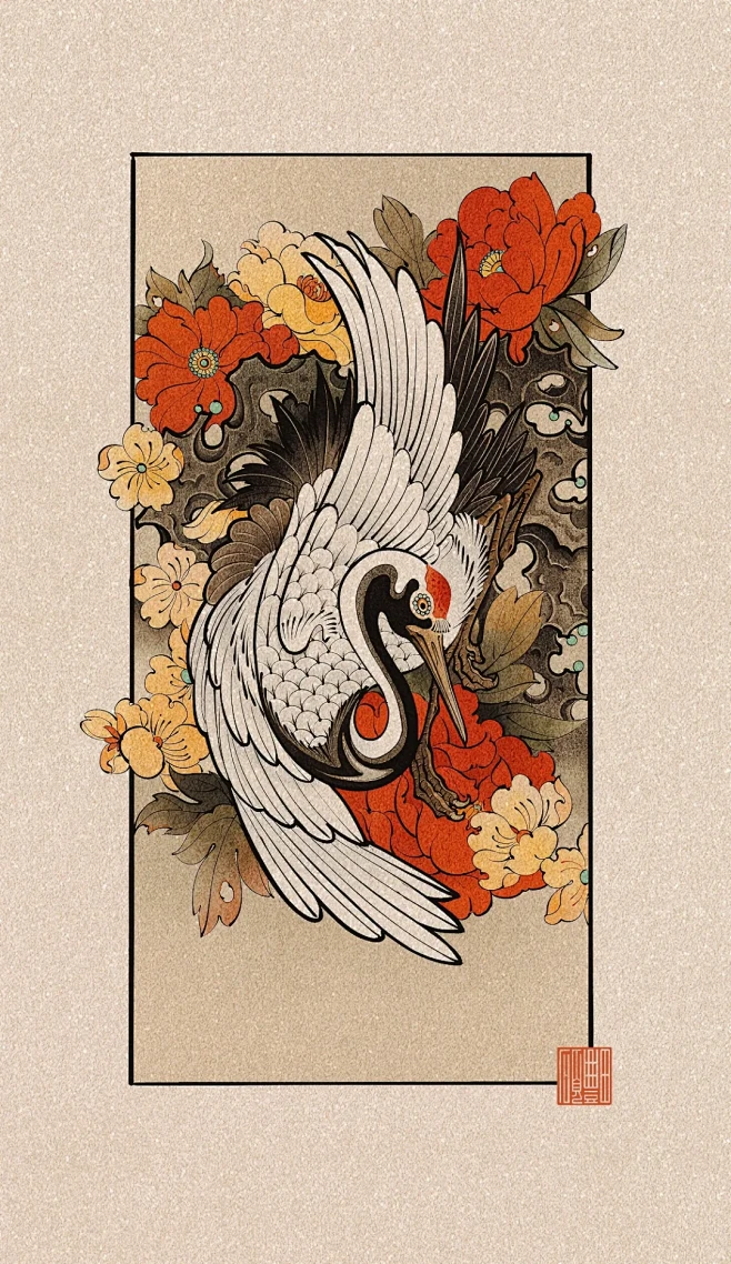 国风新传统·白鹤飞花图 - 小红书