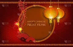 灯笼,绘画插图,红色,矢量,焰火,背景,抽象,春节,传统,贺卡