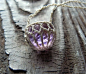 Amethyst Necklace . Amethyst Sphere . Hand Crocheted .  Amethyst Orb by TheTreeFolkHollow on Etsy