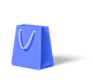 3d shopping bag icon angle view